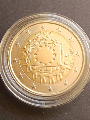 Νόμισμα 2 Ευρώ Μάλτα 2015 30ή επέτειος σημαίας ΕΕ UNC