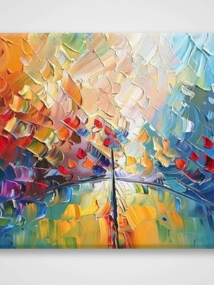 Canvas print painting 93x43cm new with wooden frame