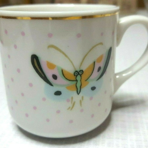 El Marwa Fine China Japan Moka/espresso porcelain cup and saucer used, 80s