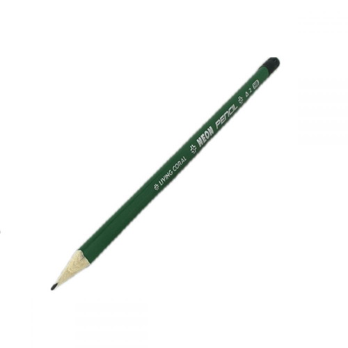 Triangular neon green pencil with eraser HB new