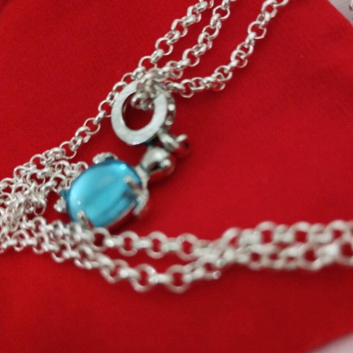 Silver necklace 55 cm with turtle new 925