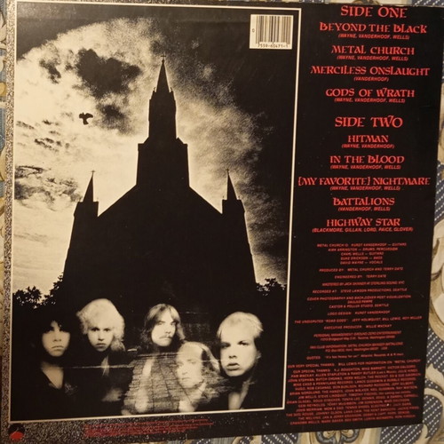 Metal Church vinyl record 1985 US Electra Records like new, metal