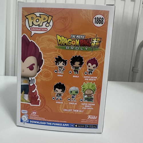 Dragonball Super Saiyan God Vegeta Funko Pop new, authentic