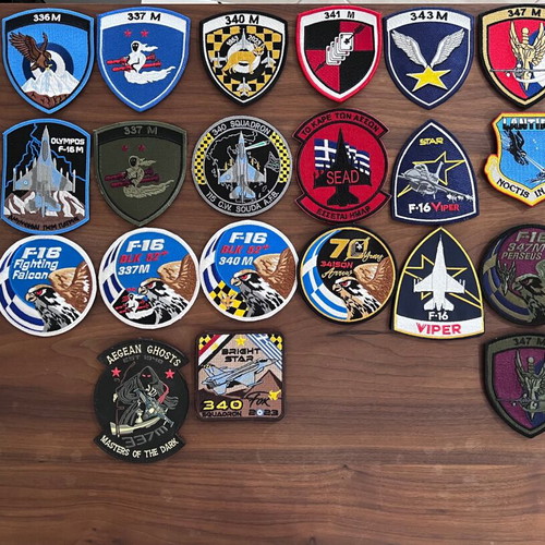 Collection of 30 F-16 Squadron Aircraft Patches Hellenic Air Force