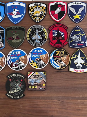 Collection of 30 F-16 Squadron Aircraft Patches Hellenic Air Force