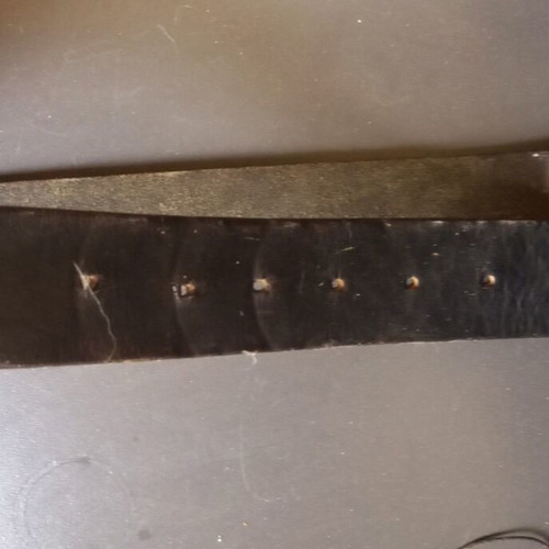Vintage 90s leather belt with brass buckle like new, black and gold