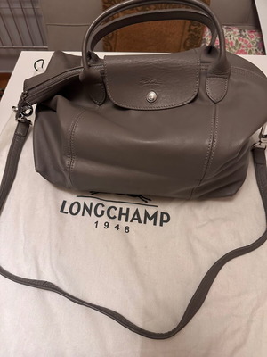 Τσάντα δερμάτινη Longchamp χιαστί σαν καινούργιο, γκρι