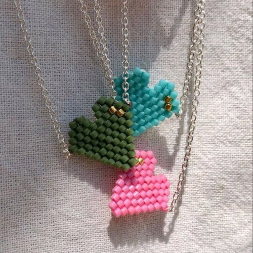 Handmade heart necklace with steel chain made to order