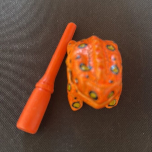 Handmade African Wooden Guitar Frog design, new, red color