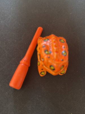 Handmade African Wooden Guitar Frog design, new, red color