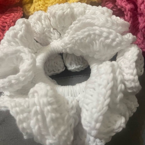 Handmade knitted scrunchies made to order, multicolor