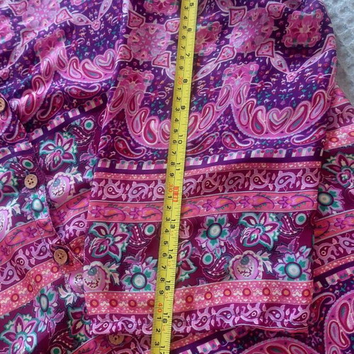 Khan silk tunic shirt like new, boho paisley floral multicolor