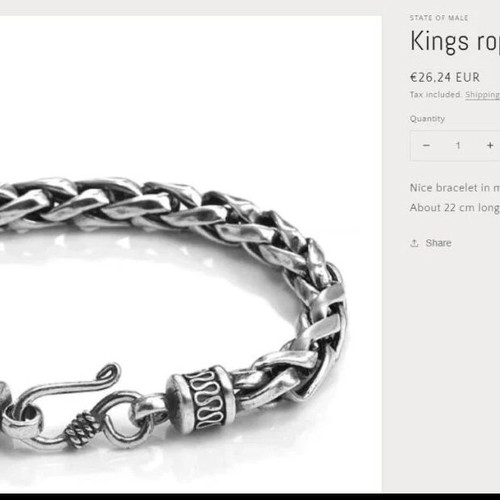 Vikings Nordic Style Bracelet New Silver 21cm