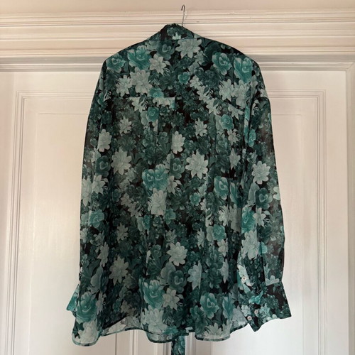 Vassia Kostara shirt one size, like new, black and turquoise