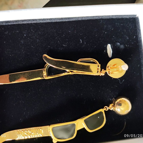 Moschino H&M Statement Earrings New, Gold Tone