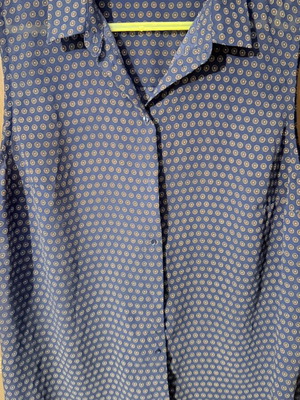 Sleeveless Women's Shirt H&M XL like new, dark blue with geometric pattern