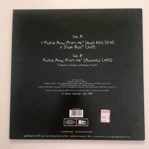 KORN Falling away from me 12'' vinyl used, 45 rpm 1999