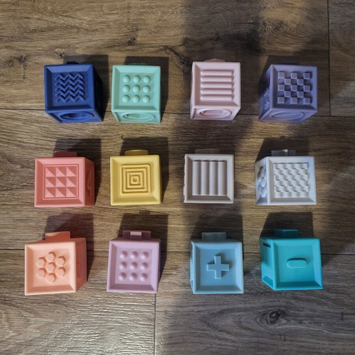 Soft Baby Blocks set of 12 like new with numbers and animals