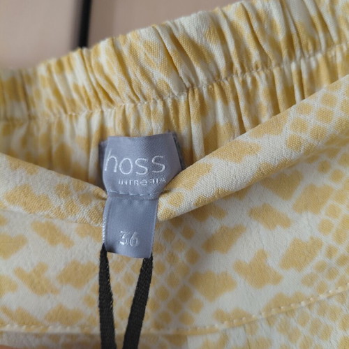 Hoss Intropia Wide-Leg Pants New, Yellow Viscose and Lace S/M 36