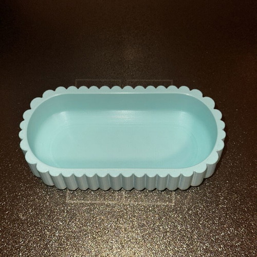 Decorative oval serving tray, beige, PLA, 3D printed