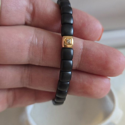 Bracelet with diamond, 18K gold and ceramic, Anna Maria Beleniotis
