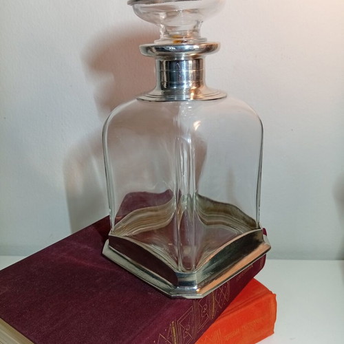 French luxury decanter for cognac and whiskey, Etain 95%
