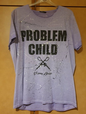 Vagrancy "Problem child" T-shirt purple, size S, like new