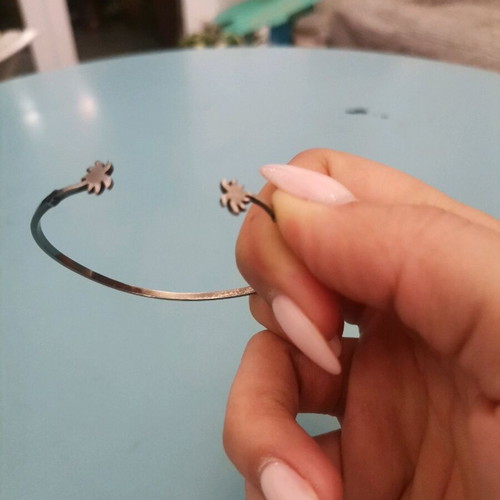 Bracelet handcuff used, brass with some wear