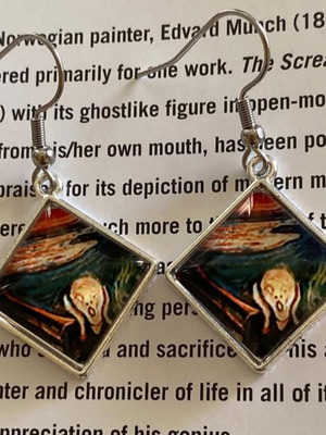 The Scream Earrings Set handmade, multicolor, stainless steel base