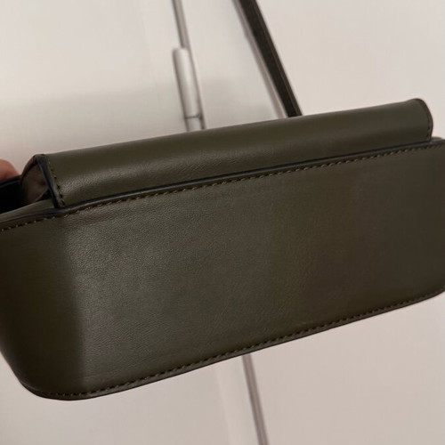 Small khaki crossbody bag like new with dark gray details