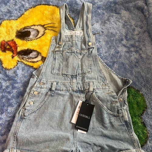 Stradivarius women's overall new, size 38, faded blue