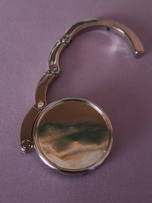 Bag hook new, gray for hanging on surface or table