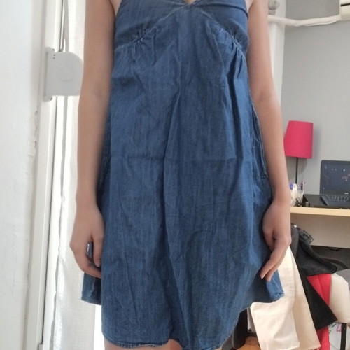 Denim mini dress with pockets, like new, Old Navy, blue, XXS