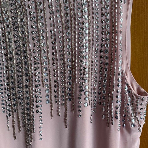 Pink pastel dress large size with glitter and stones new