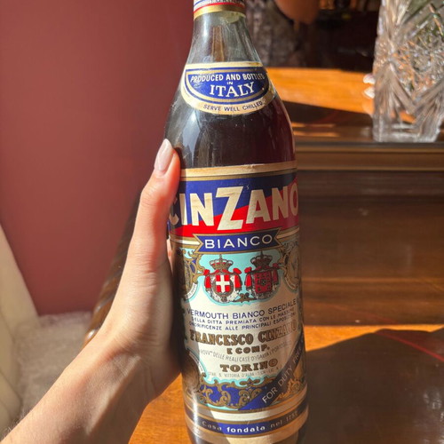 Cinzano Bianco Vermouth 1L sealed vintage bottle from Italy