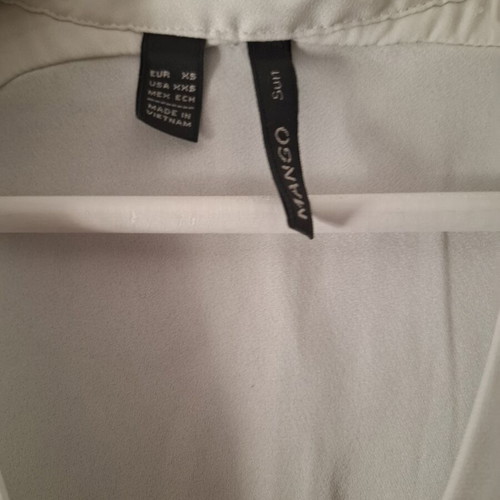 Mango suit top white long sleeve blouse XS used