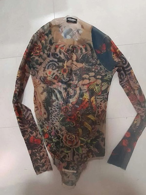 Disquared tattoo bodysuit like new, size XS
