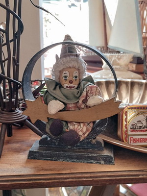 Decorative clown doll in frame like new