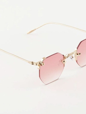 Sunglasses new, pink lenses with case