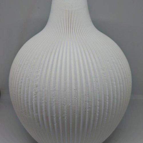 Modern white 3D printed vase like new with organic design