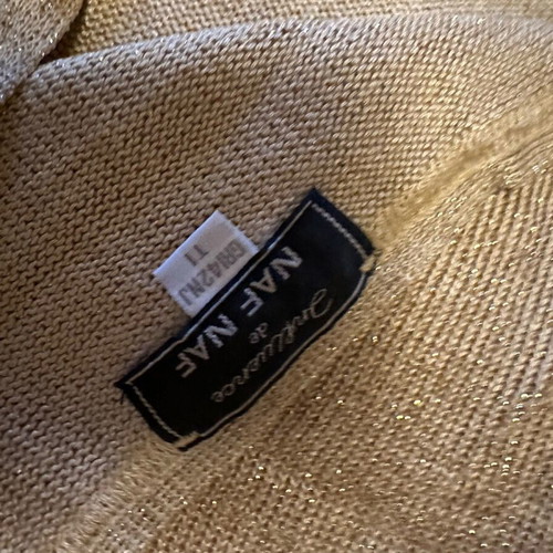 Naf Naf lurex top like new, gold, festive