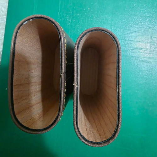Luxury cigar accessory set with leather case and cutter