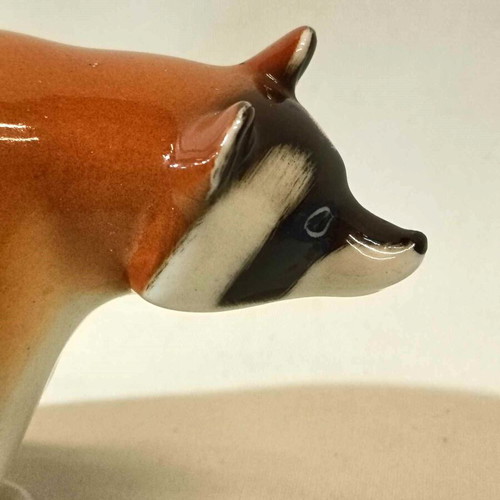 Lomonosov handmade decorative raccoon figurine like new porcelain