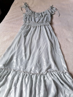 Explosion Maxi Dress new, size S, silver, elastic waist, 135 cm length