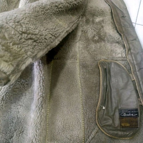 Leather vintage coat used, size XL, brown