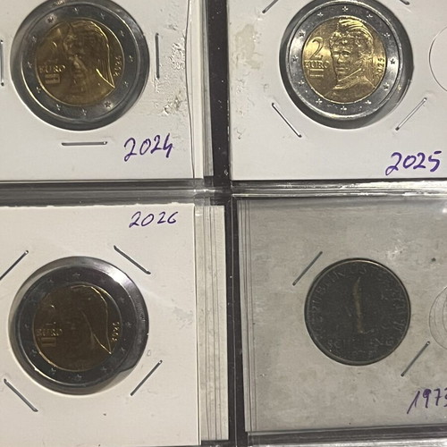 2 Euro Austria coin collection folder, 24 pieces 2002-2026