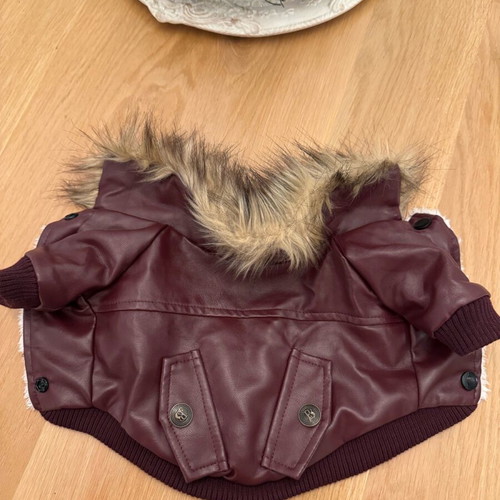 Dog jacket leather waterproof, size Small, new