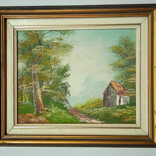 Signed painting like new, landscape 33x28 cm