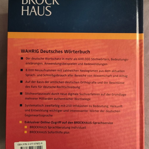 Brockhaus Wahrig Deutsches Wörterbuch German dictionary hardcover 9th edition