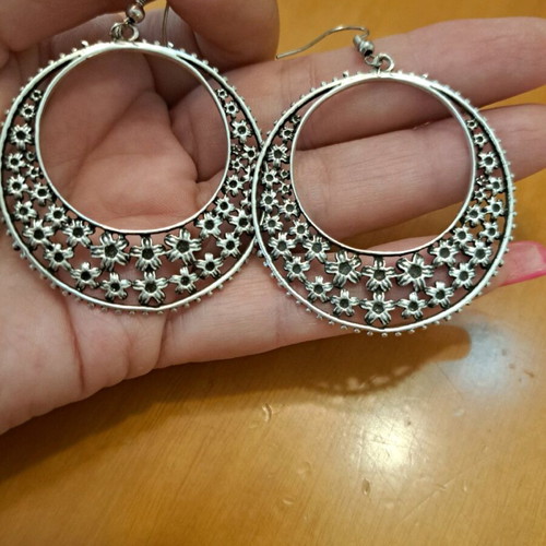 Ethnic earrings new, silver